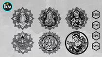 18 Mandala Religiosa Arquivo Corte Cnc Laser.
