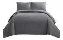 Cubrecama King Size 250x290 Cm Quilt Extra Suave Con 2 Fundas De Almohada Color Gris