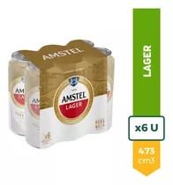 Cerveza Amstel Lager Lata 473ml Pack X6 La Barra Oferta