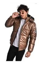 Campera Hombre Abrigo Canelon Metalizada Capucha