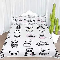 Arightex Panda Bear Ropa De Cama Twin Kawaii Panda Bedspread