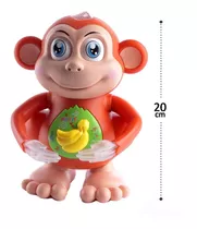 Macaco Brinquedo Infantil Som Luz Movimentos Interativo Cor Marrom Personagem Macaco Robo