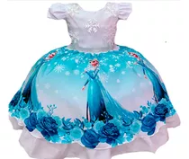 Vestido Frozzen Princesa Luxo Aniversário Cód. 2066