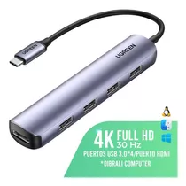 Hub Usb C 5 En 1 Hdmi 4k Para Macbook Ipadpro Laptop Celular