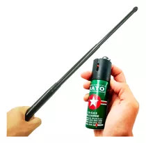 Set Defensa Spray Gas Pimienta + Cachiporra Defensa Personal