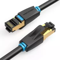 Cable De Red Vention Cat8 Certificado -  0,50 Metros - Premium Patch Cord - Blindado Sstp Rj45 Ethernet 40gbps - 2000 Mhz - 100% Cobre - Ikabd