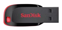 Pendrive Sandisk Cruzer Blade 128gb 2.0 Preto E Vermelho