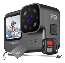 Câmera V9 Sport 4k + 32gb Controle Wi-fi Bastão Filmadora Cor Preto