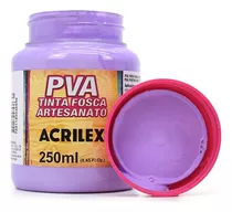 Tinta Pva Fosca Para Artesanato 250ml - Acrilex 519 - Branco Cor 528 - Lilás