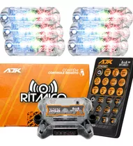 Strobo Automotivo Ajk 6 Faróis Rgb Com Controle Central 3.0