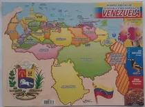 Rompecabeza Mapa Venezuela. Juego Didactico. Cartón 