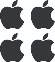 Kit 4 Adesivos Refletivo Logo Maçã Apple iPhone Mac Ios Ip
