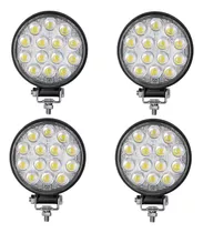 Kit X4 Faro Auxiliar Led 42w 14 Leds Universal Camioneta 4x4