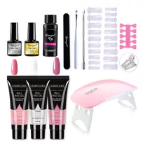 Kit De Esmalte De Gel Con Lámpara, Base, Brocha, 13 Piezas