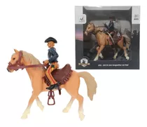 Caballo Con Montura Y Jinete Cowboy De Juguete 19cm