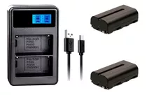 Kit Cargador Dual Usb Lcd Sony Np-550 Np-f570 + 2 Baterias 