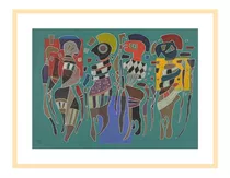 Cuadro 4 Figuras En 3 Cuadros Kandinsky Calidad 68x53 Cm Myc