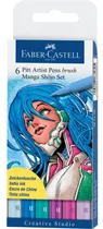 Rotuladores Pitt Artist Pen Faber-castell X6 Uds Manga Shôjo