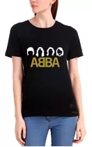 Camiseta Babylook Silhueta Banda Abba The Show Disco Music