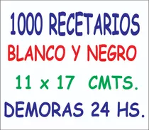 1000 Recetarios Medicos 11x17 Bn Oferta , Entrega En 24 Hs