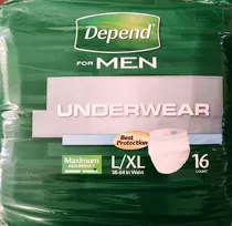 Depend For Men Ropa Interior Para Hombres L/xl 16 Unidades 