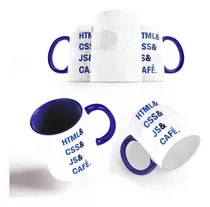 Caneca Azul Engraçada Presente Para Programador Html