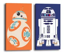 Conjunto Kit Quadros Decorativos Bb-8 E R2-d2 Star Wars