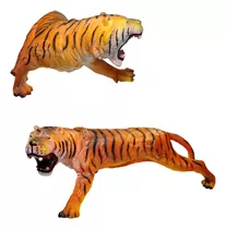 2 Tigre Borracha Animais Selvagem Brinquedo Savana Africana
