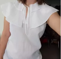 Blusa Blanca Con Volados 