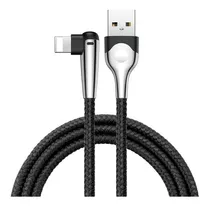 Cable Carga Rapida Baseus Para iPhone Gamer 90° Irrompible Color Negro