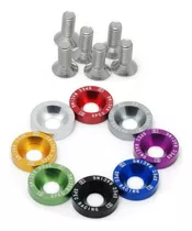 Arandelas Anodizadas Y Tornillos X10 M6 Moto Auto Cuatri Atv