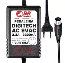 Fonte Ac 9vac 2.2a Para Pedal Digitech Studio Quad V1 V2 V4