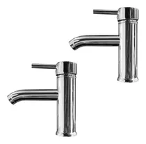 Lux Sany Set 2 Llaves Mezcladoras Cortas Monomando Lavabo