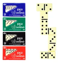 Jogo De Domino No Estojo Osso Branco 28 Peças - Pequeno