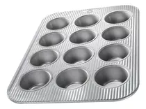 Usa Pan Bakeware Molde Para Magdalenas, 12 Cavidades, Acero