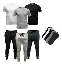 Remeras Lisas Algodón + Joggers Algodón + Pack Medias