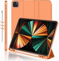 Funda Para  iPad Pro 12.9 2021 C/ Soporte P/ Pencil Naranja