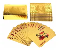  3 Jogo Baralho Dourado Ouro 24k Folheado Poker Truco Cartas