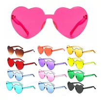 ¡ Gafas Fashion Party De Corazón Sol Rimless Moda Colores !! Color De La Lente Fucsia Color De La Varilla Multicolor Color Del Armazón Multicolor