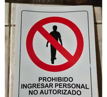 Señaletica Autoadhesiva Mutual Prohibido Ingresar 