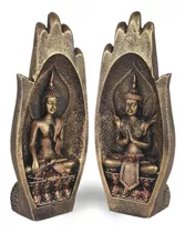 Buda Híndu Mão Namastê Enfeite Decorativo Resina Casal