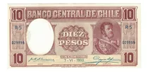 Billete De Chile 10 Pesos (1 Cóndor) Fechado 07-06-1933