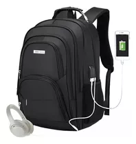 Mochila Masculina Viagem 40 Litros Impermeável Reforçada Cor Preto