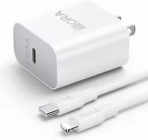 Cargador Tipo C 20w 3a Y Cable Ip Compatible Con iPhone 14/13/13/12/ 11/x, Pad, Pods