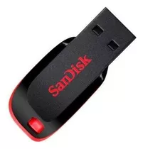 Pendrive Sandisk 16gb Cruzer Blade 2.0 Preto E Vermelho