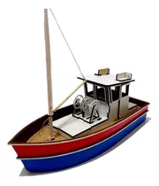 Barquinho De Pesca Para Montar 33 Cm Kit Cortado A Laser