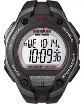 Relógio Timex Ironman Triathlon Masculino Digital T5k417 Cor Da Correia Prata Cor Do Bisel Preto Cor Do Fundo Positivo