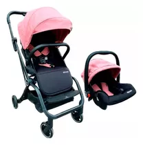 Coche Cuna Bebe 360º Rebatible Travel System Mega Baby Java Color Del Chasis Negro Color Rosa