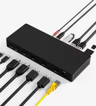 Hub Usb-c Dorn 14 Em 1, 4x Telas Hdmi 4k E Dp 1.4 Pd 100w