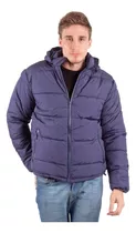 Campera Hombre Inflada Corderito Nylon Impermeable Abrigada 